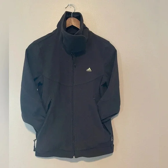 Women’s Adidas fleece zip-up sweater black size XS - Picture 3 of 9